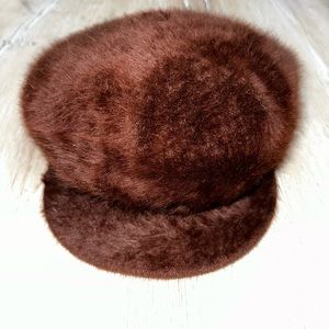 Vintage 80s KANGOL Rabbit Hair Blend Furgona Cap Made in Great Britain Brown S/M